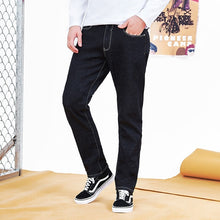 Load image into Gallery viewer, Thick fleece warm jeans male quality solid trouser