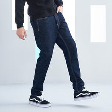 Load image into Gallery viewer, Thick fleece warm jeans male quality solid trouser