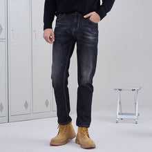 Load image into Gallery viewer, Thick fleece warm jeans male quality solid trouser