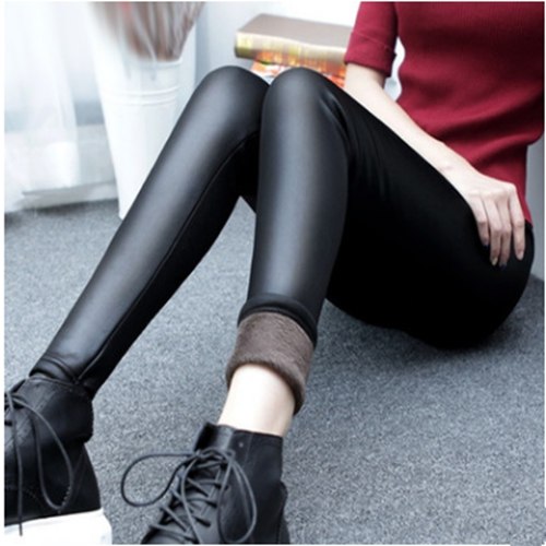 cashmere imitation leather Leggings plus cashmere thickening Large